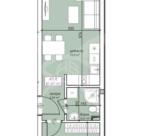 Двустаен апартамент в Созопол - 61 кв.м за 1419 €/кв.м - Снимка #1