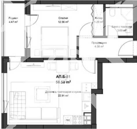 Двустаен апартамент в Пловдив, Кючук Париж - 68 кв.м за 900 €/кв.м - Снимка #1