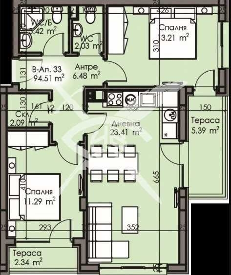 Тристаен апартамент в Бургас, Изгрев - 94 кв.м за 1257 €/кв.м - Снимка #1