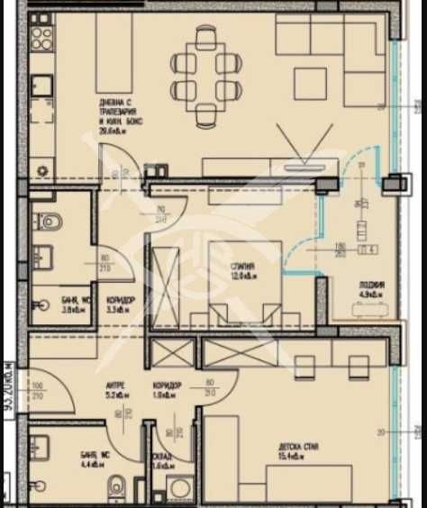 Тристаен апартамент в Бургас, Славейков - 95 кв.м за 1316 €/кв.м - Снимка #1