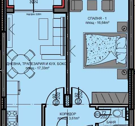 Двустаен апартамент в Свиленград - 62 кв.м за 998 €/кв.м - Снимка #1