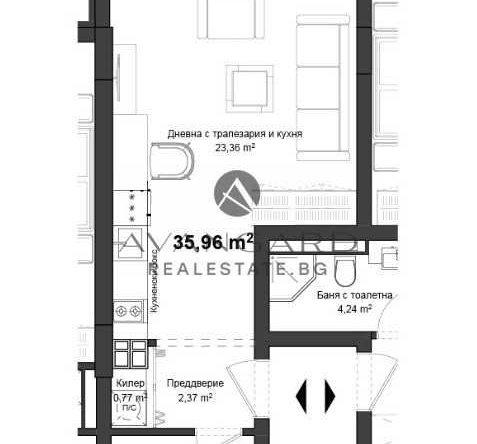 Едностаен апартамент в Пловдив, Кършияка - 44 кв.м за 924 €/кв.м - Снимка #1