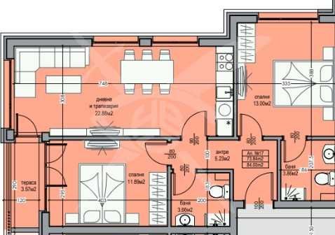 Тристаен апартамент в Бургас, Долно Езерово - 77 кв.м за 962 €/кв.м - Снимка #1