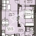 Двустаен апартамент в Бургас, Изгрев - 64 кв.м за 1163 €/кв.м - Снимка #1
