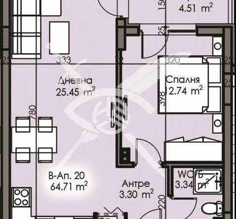 Двустаен апартамент в Бургас, Изгрев - 64 кв.м за 1163 €/кв.м - Снимка #1