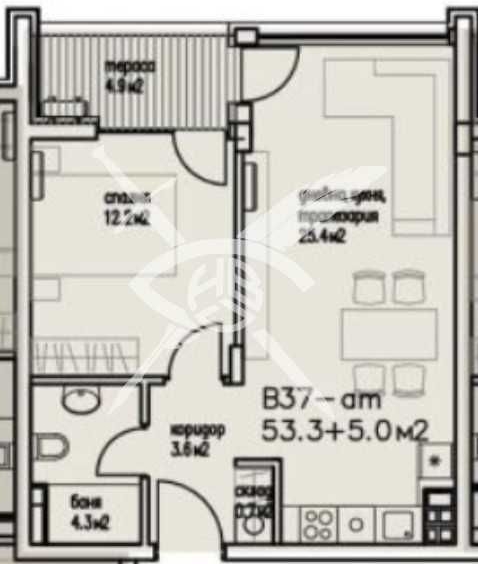 Двустаен апартамент в Бургас, Сарафово - 58 кв.м за 1238 €/кв.м - Снимка #1
