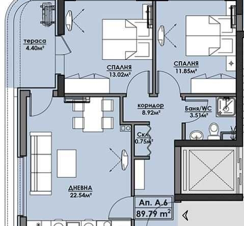 Тристаен апартамент в Бургас, Сарафово - 87 кв.м за 1109 €/кв.м - Снимка #1