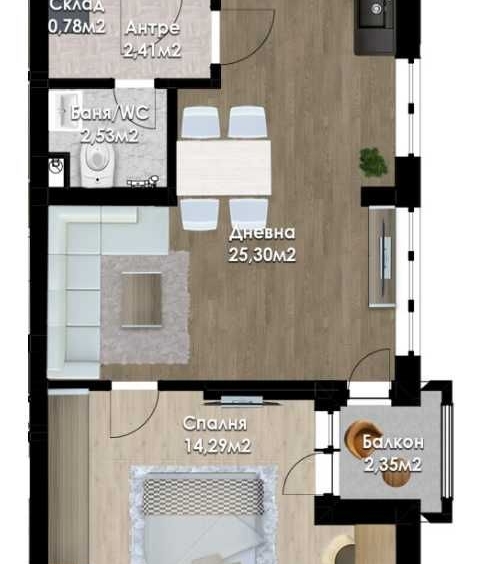 Двустаен апартамент в Пловдив, Кючук Париж - 75 кв.м за 885 €/кв.м - Снимка #1