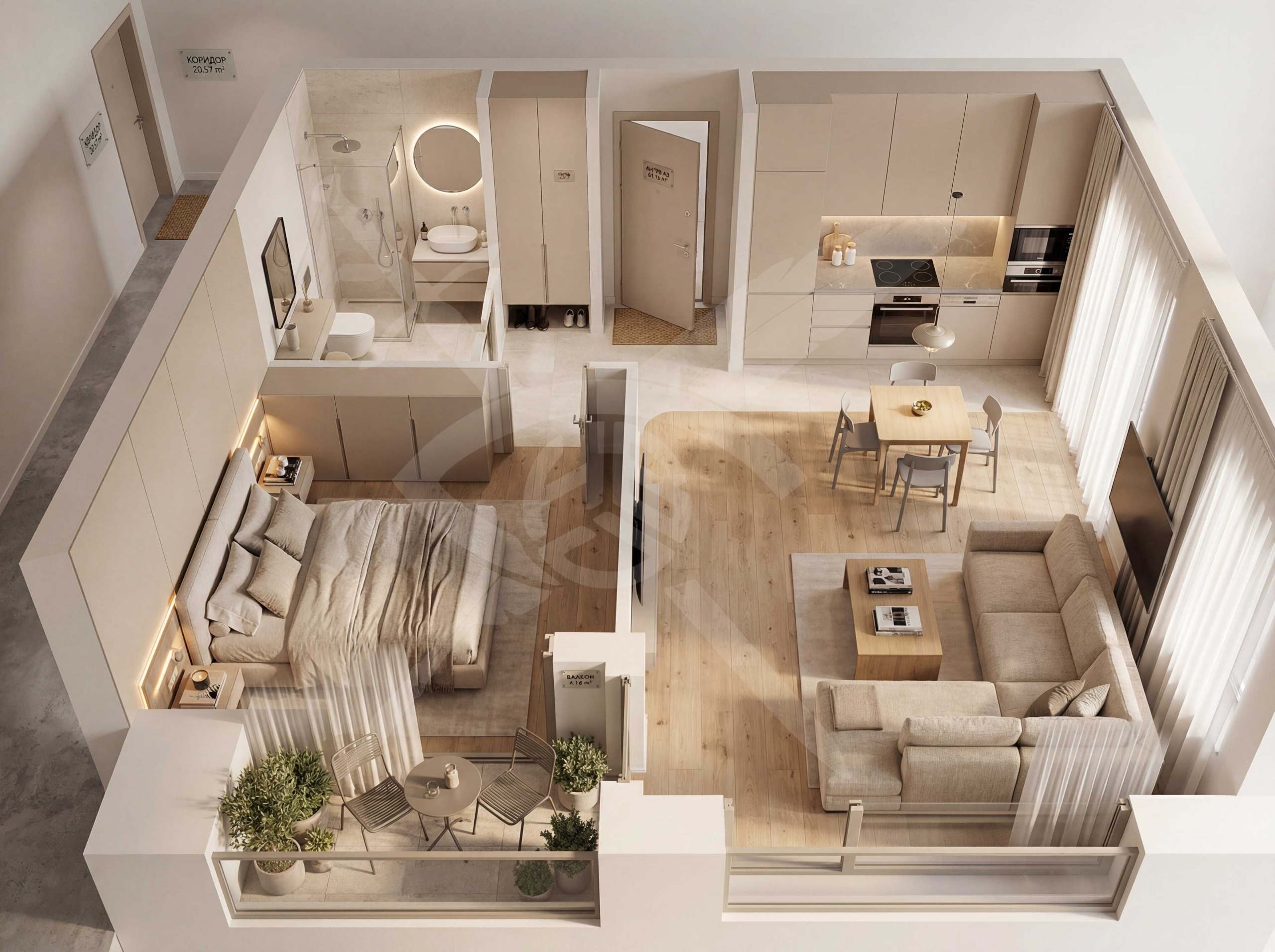 Двустаен апартамент в Пловдив, Остромила - 69 кв.м за 680 €/кв.м - Снимка #1