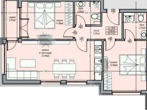 Тристаен апартамент в Бургас, Долно Езерово - 84 кв.м за 494 €/кв.м - Снимка #1