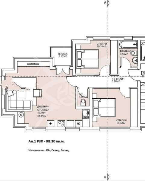 Тристаен апартамент в Пловдив, Южен - 98 кв.м за 1398 €/кв.м - Снимка #1