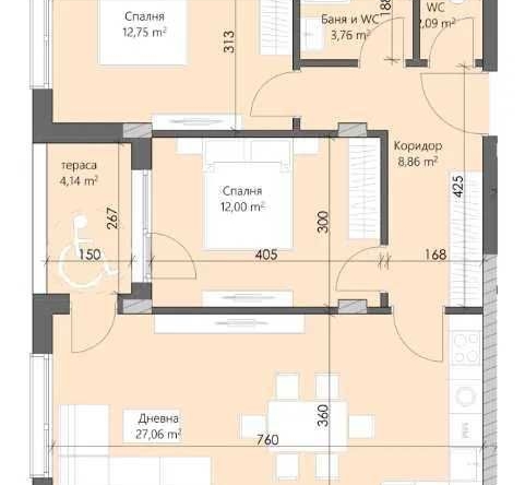 Тристаен апартамент в Пловдив, Кършияка - 99 кв.м за 1052 €/кв.м - Снимка #1