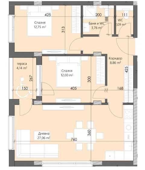 Тристаен апартамент в Пловдив, Кършияка - 99 кв.м за 1052 €/кв.м - Снимка #1