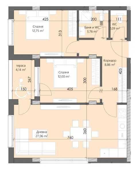 Тристаен апартамент в Пловдив, Кършияка - 99 кв.м за 1052 €/кв.м - Снимка #1
