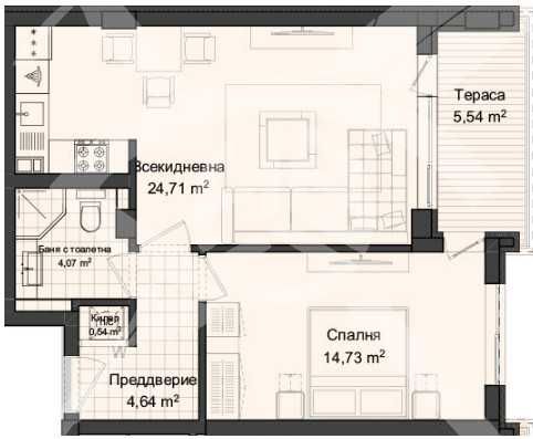 Двустаен апартамент в Пловдив, Кършияка - 77 кв.м за 435 €/кв.м - Снимка #1