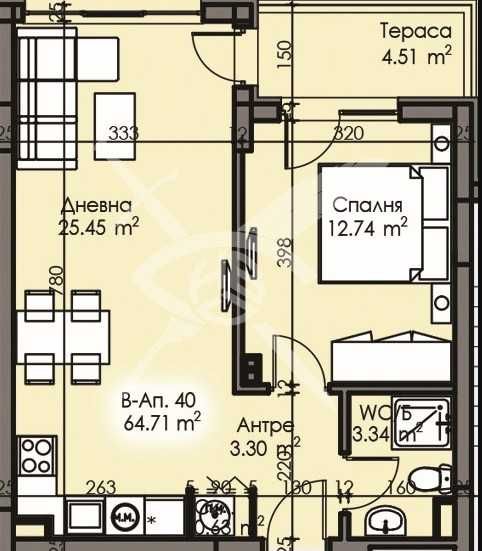 Двустаен апартамент в Бургас, Изгрев - 64 кв.м за 1163 €/кв.м - Снимка #1