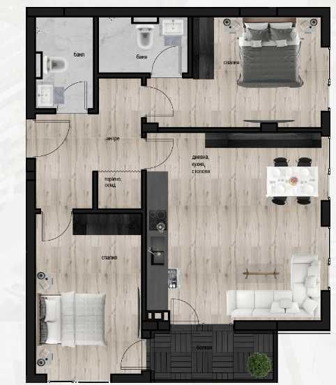 Тристаен апартамент в Пловдив, Кючук Париж - 103 кв.м за 891 €/кв.м - Снимка #1