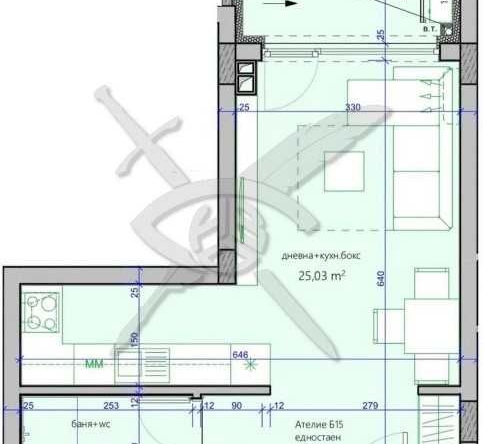 Едностаен апартамент в Бургас, Меден рудник - зона А - 45 кв.м за 612 €/кв.м - Снимка #1