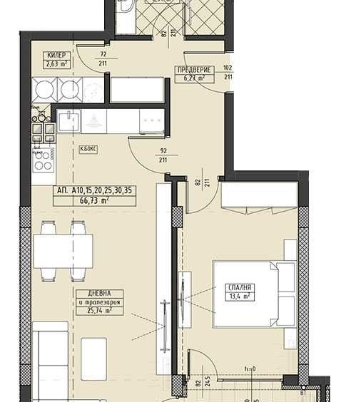Двустаен апартамент в Пловдив, Христо Смирненски - 78 кв.м за 1003 €/кв.м - Снимка #1