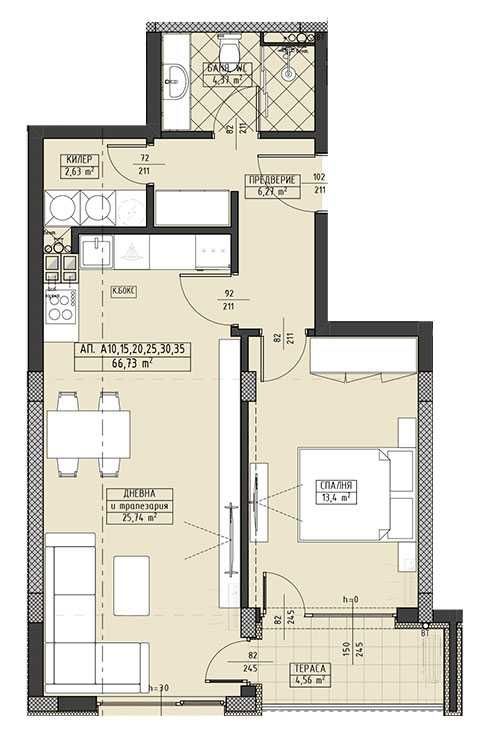 Двустаен апартамент в Пловдив, Христо Смирненски - 78 кв.м за 1003 €/кв.м - Снимка #1