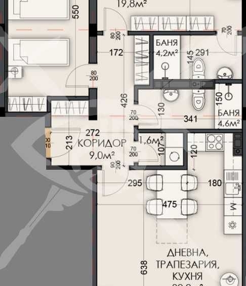 Тристаен апартамент в Варна, Виница - 128 кв.м за 1205 €/кв.м - Снимка #1