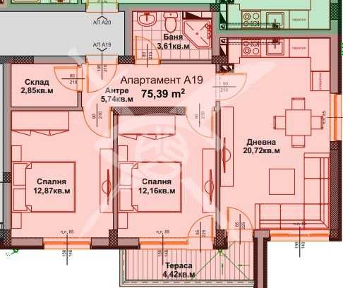 Тристаен апартамент в Айтос - 75 кв.м за 975 €/кв.м - Снимка #1