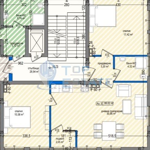 Тристаен апартамент в Павликени - 86 кв.м за 801 €/кв.м - Снимка #1