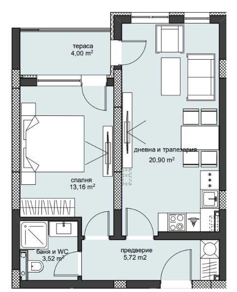 Двустаен апартамент в Пловдив, Христо Смирненски - 75 кв.м за 954 €/кв.м - Снимка #1