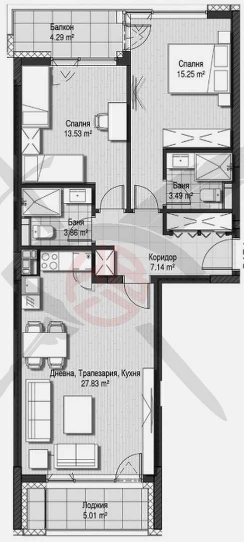 Тристаен апартамент в София, Витоша - 117 кв.м за 2197 €/кв.м - Снимка #1