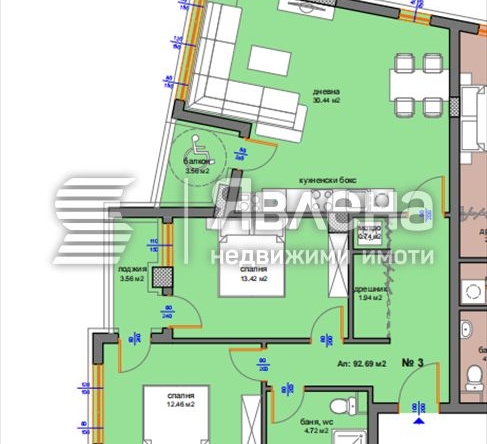 Тристаен апартамент в Бургас, Меден рудник - зона Д - 111 кв.м за 614 €/кв.м - Снимка #1