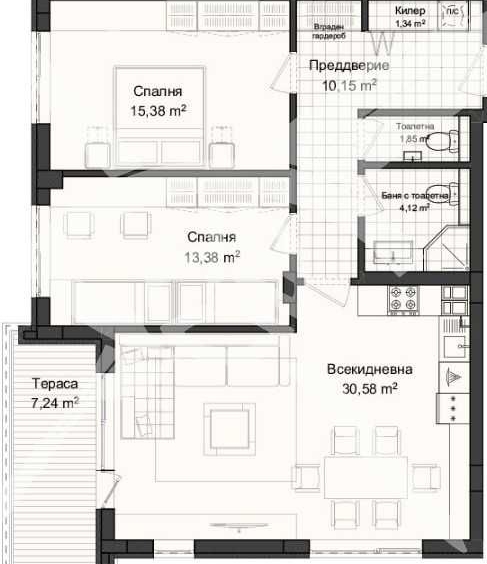 Тристаен апартамент в Пловдив, Кършияка - 115 кв.м за 436 €/кв.м - Снимка #1