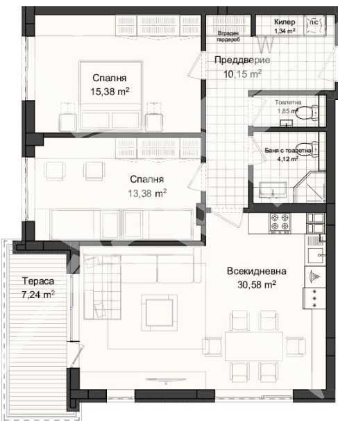 Тристаен апартамент в Пловдив, Кършияка - 115 кв.м за 436 €/кв.м - Снимка #1