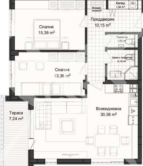Тристаен апартамент в Пловдив, Кършияка - 118 кв.м за 437 €/кв.м - Снимка #1