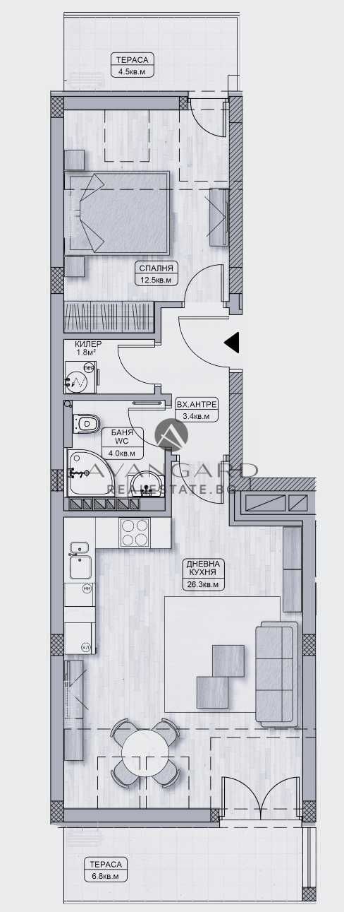 Двустаен апартамент в Пловдив, Кършияка - 80 кв.м за 1347 €/кв.м - Снимка #1