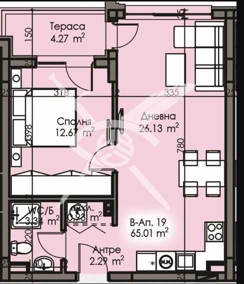Двустаен апартамент в Бургас, Изгрев - 65 кв.м за 587 €/кв.м - Снимка #1