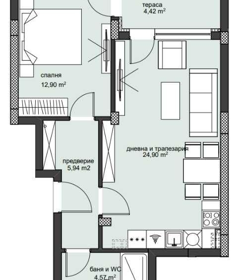 Двустаен апартамент в Пловдив, Христо Смирненски - 75 кв.м за 1029 €/кв.м - Снимка #1