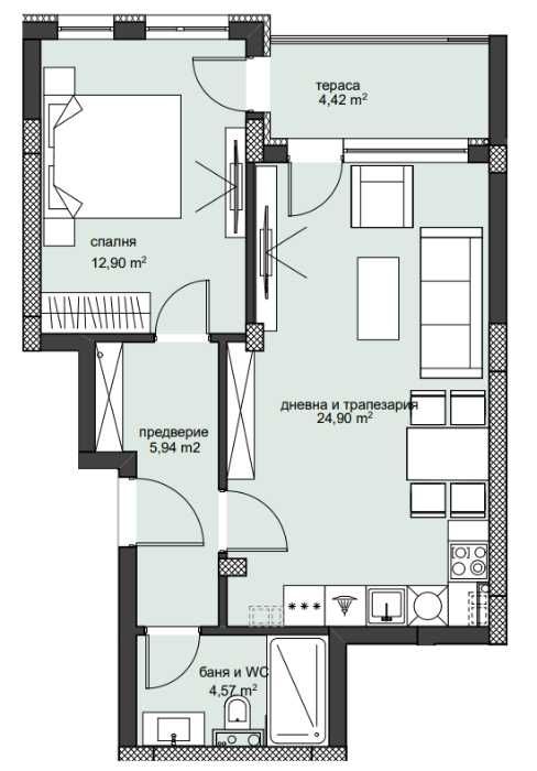Двустаен апартамент в Пловдив, Христо Смирненски - 75 кв.м за 1029 €/кв.м - Снимка #1