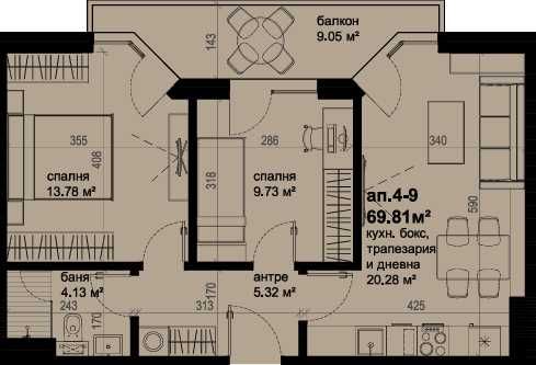 Тристаен апартамент в Бургас, Изгрев - 81 кв.м за 1302 €/кв.м - Снимка #1