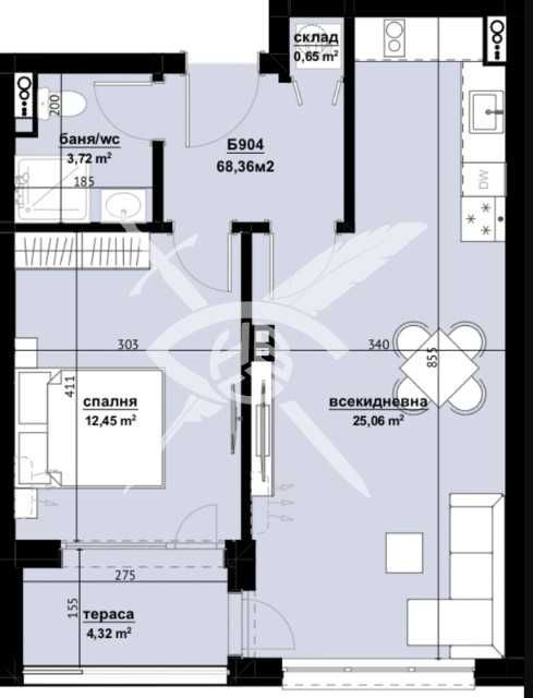 Двустаен апартамент в Бургас, Изгрев - 68 кв.м за 1162 €/кв.м - Снимка #1