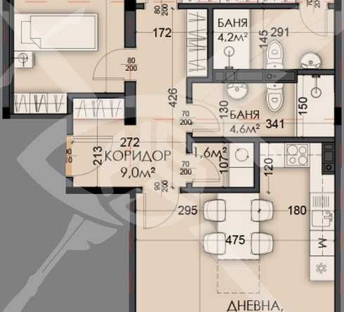 Тристаен апартамент в Варна, Виница - 128 кв.м за 1152 €/кв.м - Снимка #1