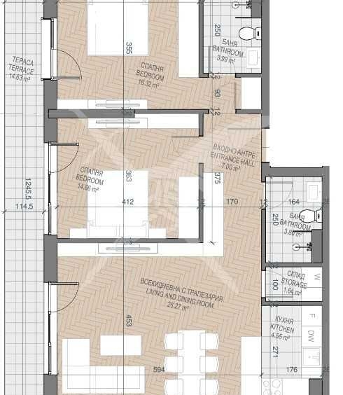 Тристаен апартамент в Пловдив, Каменица 1 - 128 кв.м за 1879 €/кв.м - Снимка #1