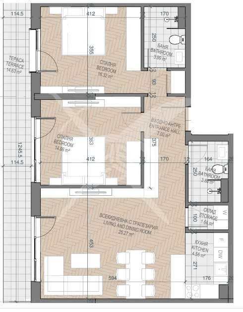Тристаен апартамент в Пловдив, Каменица 1 - 128 кв.м за 1879 €/кв.м - Снимка #1