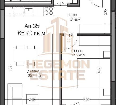 Тристаен апартамент в Варна, Аспарухово - 99 кв.м за 1393 €/кв.м - Снимка #1
