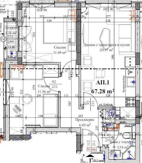 Тристаен апартамент в Пловдив, Център - 67 кв.м за 1808 €/кв.м - Снимка #1