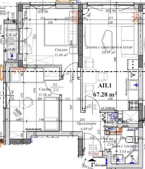 Тристаен апартамент в Пловдив, Център - 67 кв.м за 1808 €/кв.м - Снимка #1