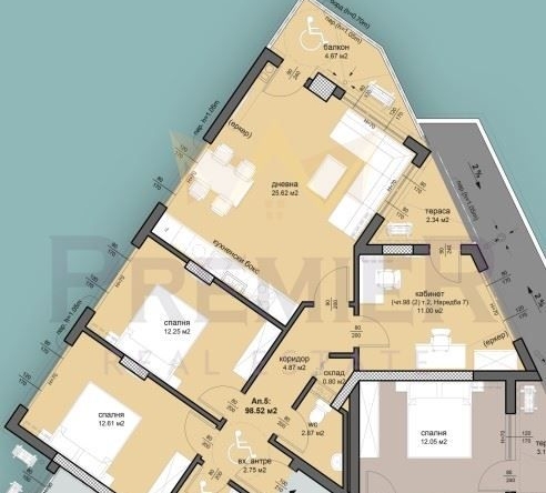 Четиристаен апартамент в Бургас, Меден рудник - зона Д - 114 кв.м за 1000 €/кв.м - Снимка #1