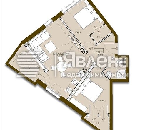 Тристаен апартамент в Поморие - 89 кв.м за 1247 €/кв.м - Снимка #1