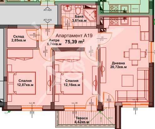 Тристаен апартамент в Айтос - 86 кв.м за 537 €/кв.м - Снимка #1
