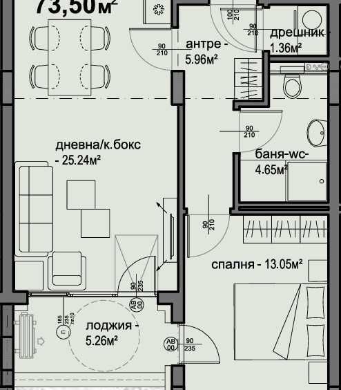 Двустаен апартамент в София, Люлин 5 - 74 кв.м за 1550 €/кв.м - Снимка #1
