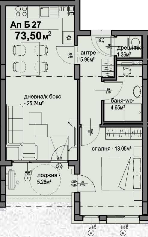 Двустаен апартамент в София, Люлин 5 - 74 кв.м за 1550 €/кв.м - Снимка #1